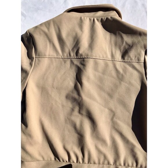 Vtg 70s Mens Tan Haggar Leisure Jacket 42 Big Collar Textured Poly Western Pearl - Picture 11 of 16